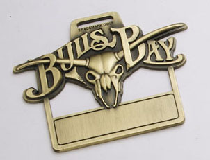antique nickel bag tag